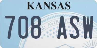 KS license plate 708ASW