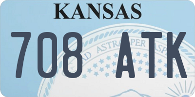 KS license plate 708ATK