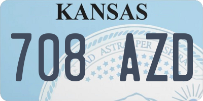 KS license plate 708AZD