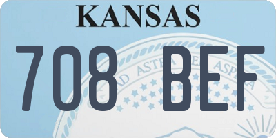 KS license plate 708BEF