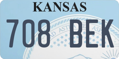KS license plate 708BEK
