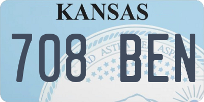 KS license plate 708BEN