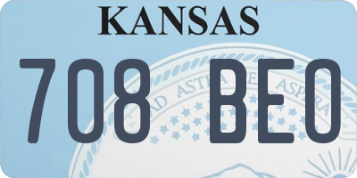 KS license plate 708BEO