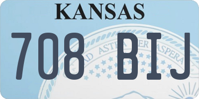 KS license plate 708BIJ