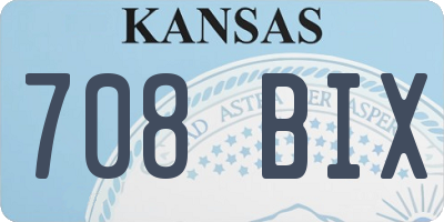 KS license plate 708BIX