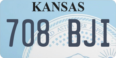 KS license plate 708BJI