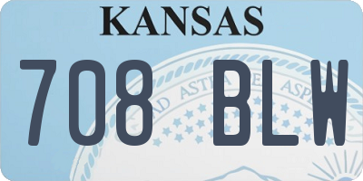 KS license plate 708BLW
