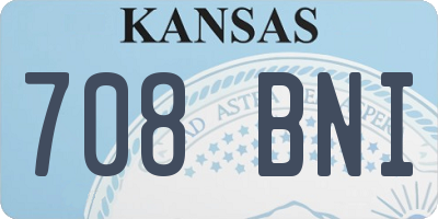 KS license plate 708BNI