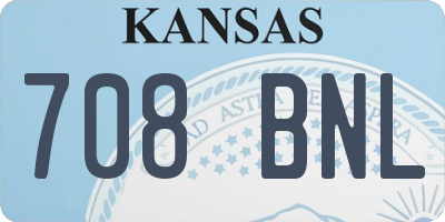 KS license plate 708BNL