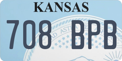 KS license plate 708BPB
