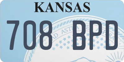 KS license plate 708BPD