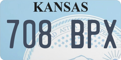 KS license plate 708BPX