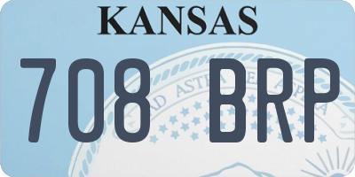 KS license plate 708BRP