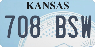 KS license plate 708BSW