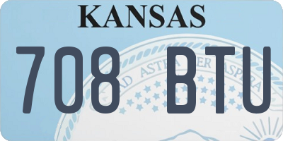 KS license plate 708BTU