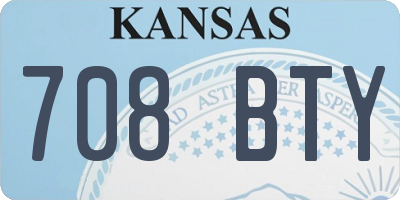 KS license plate 708BTY