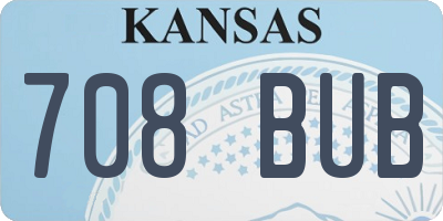 KS license plate 708BUB