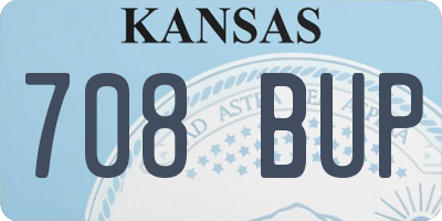 KS license plate 708BUP