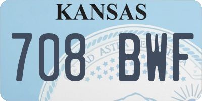 KS license plate 708BWF