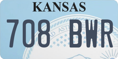 KS license plate 708BWR