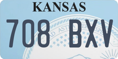 KS license plate 708BXV