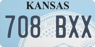 KS license plate 708BXX