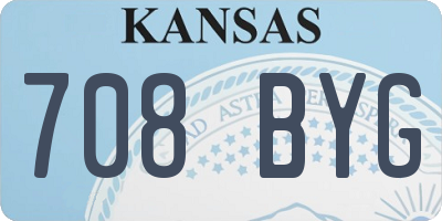 KS license plate 708BYG