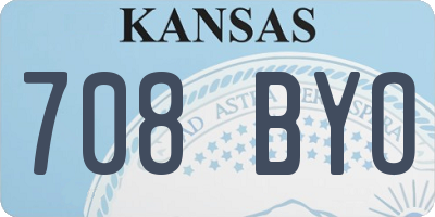 KS license plate 708BYO