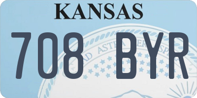 KS license plate 708BYR