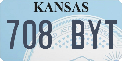 KS license plate 708BYT