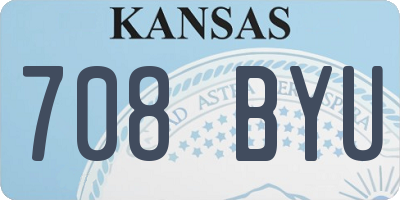 KS license plate 708BYU