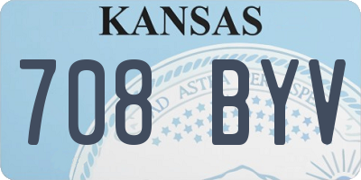 KS license plate 708BYV