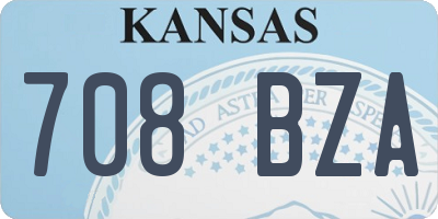 KS license plate 708BZA
