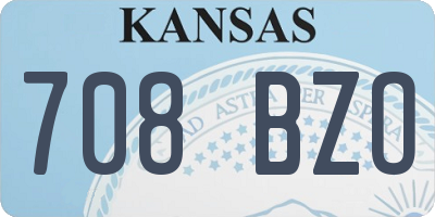 KS license plate 708BZO