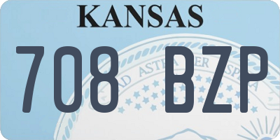 KS license plate 708BZP