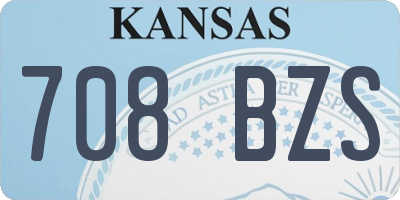 KS license plate 708BZS