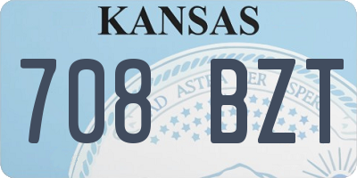 KS license plate 708BZT