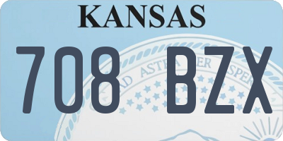 KS license plate 708BZX