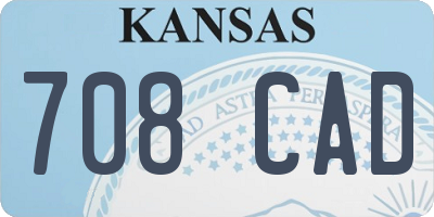 KS license plate 708CAD