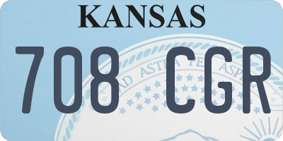 KS license plate 708CGR