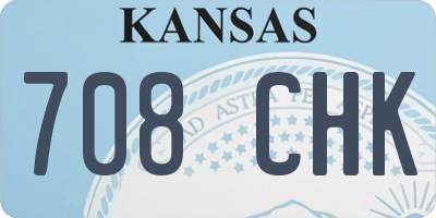 KS license plate 708CHK