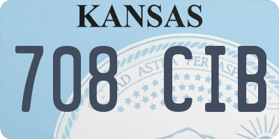 KS license plate 708CIB