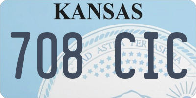 KS license plate 708CIC