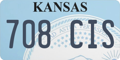 KS license plate 708CIS