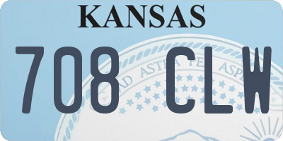 KS license plate 708CLW