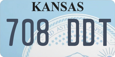 KS license plate 708DDT