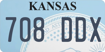 KS license plate 708DDX