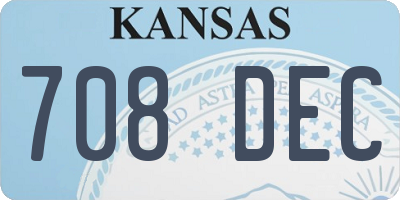 KS license plate 708DEC