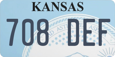 KS license plate 708DEF