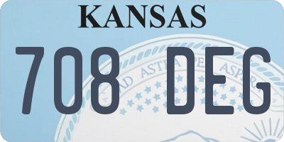 KS license plate 708DEG